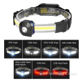 2023 New Compact TYPE-C Rechargeable Dual Flood Light Source XPG+COB Strip Super Bright Wide Beam Silicone Led Headlamp Band